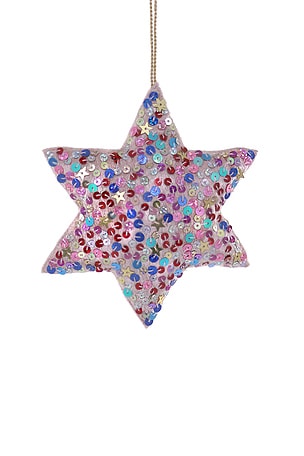 ОРНАМЕНТ 6 POINT MAGPIE SEQUIN STAR ORNAMENT Cody Foster & Co