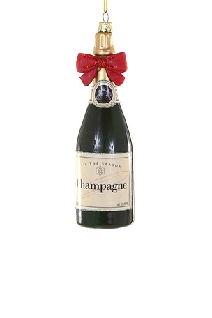 Champagne With Red Bow Ornament Cody Foster & Co