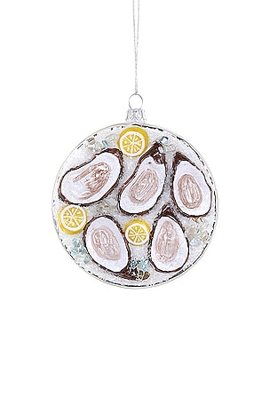 CODY FOSTER & CO PLATED OYSTERS ON ICE ORNAMENT 장식 Cody Foster & Co