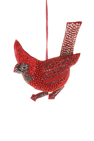 Sequined Cardinal Ornament Cody Foster & Co