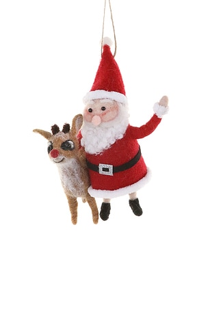 Santa & Rudolph Ornament Cody Foster & Co