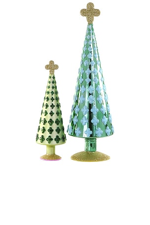 Quatrefoil Tree Set Ornament Of 2 Cody Foster & Co