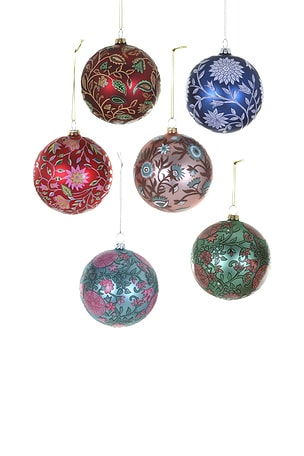 Block Print Bauble Ornament Set Of 6 Cody Foster & Co