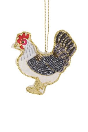 Beaded Hen Ornament Cody Foster & Co