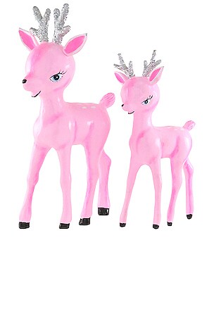 CODY FOSTER & CO RETRO DEER DECROTIVE FIGURINE SET OF 2 장식 Cody Foster & Co