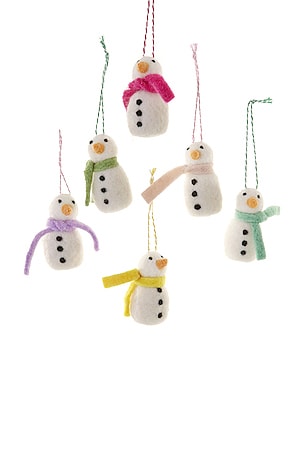 ORNAMENTO MERRY & BRIGHT SNOWMAN ORNAMENTS SET OF 6 Cody Foster & Co