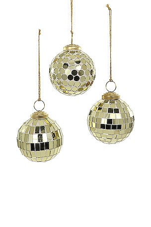 ORNAMENTO MIRRORBALL ORNAMENTS SET OF 3 Cody Foster & Co