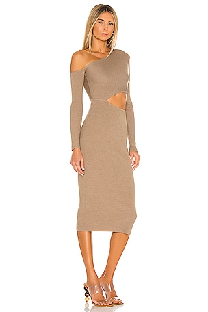 Camila Coelho Nahla Knit Dress in Taupe