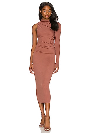 Camila Coelho Nami Midi Dress in Brick Mauve | REVOLVE