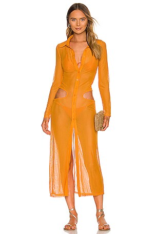 strapless open back dress Rustic Orange Wide Flare Boho Maxi Dress  Aquarius Brand