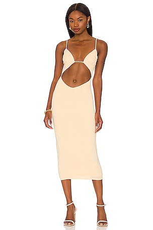 Camila Coelho Kendall Midi Dress in Vanilla Cake | REVOLVE