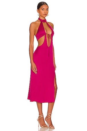 Camila Coelho Abigale Midi Dress in Fuschia