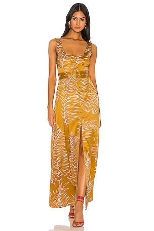 camila coelho gold dress Camila Coelho Cassie Mini Dress in Gold