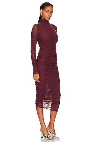 Camila Coelho Joelle Midi Dress in Burgundy