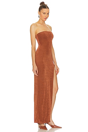 Camila Coelho Gracia Maxi Dress in Cognac