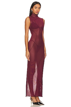 Camila Coelho Lagoon Maxi Dress in Wine