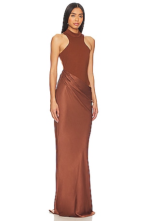 Camila Coelho Estrella Maxi Dress in Brown