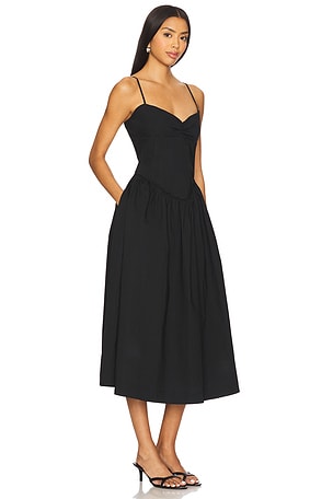 Camila Coelho Moroccan Midi Dress in Black