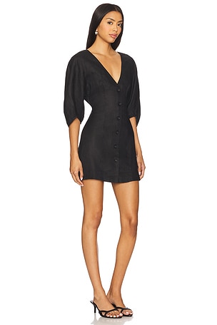 Camila Coelho Lino Mini Dress in Black