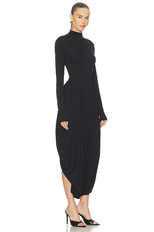 Camila Coelho Evalda Midi Dress in Black. Size XXS. Also