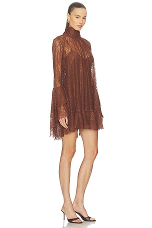 Camila Coelho Norma Mini Dress in Chocolate