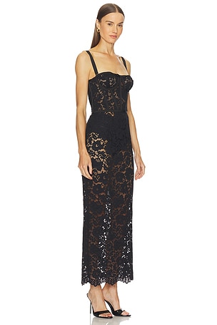 Camila Coelho Adilia Midi Dress in Black