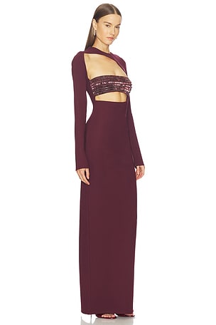 Camila Coelho Gelina Maxi Dress in Burgundy