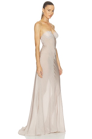 Camila Coelho Giuliana Gown in Beige. Size XL. Also