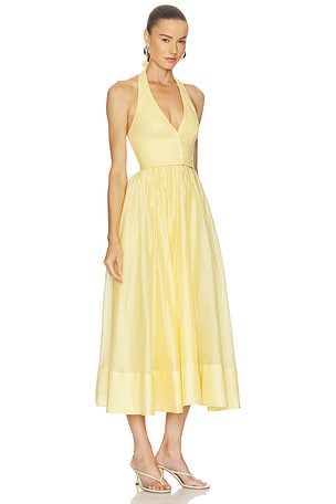 Camila Coelho Lino Midi Dress in Yellow