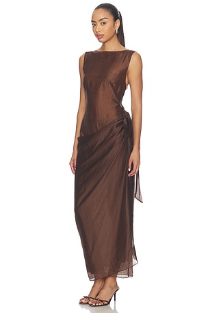 Camila Coelho Mirelle Maxi Dress in Brown