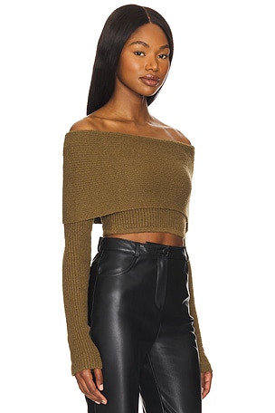 Camila Coelho Elan Off Shoulder Top in Olive