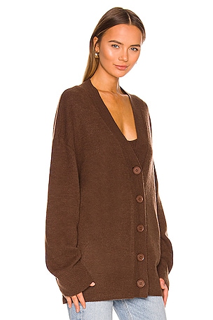 Camila Coelho Trista Oversized Cardigan in Chocolate