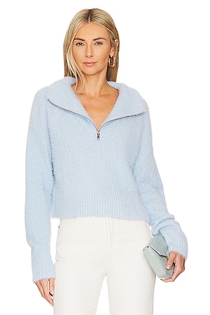 Brochu Walker | Women's V-neck Layered Pullover Sweater in Sail Blue