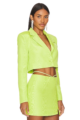 Camila Coelho Hannah Cropped Blazer in Green