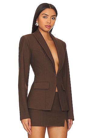 Camila Coelho Mireia Tailored Jacket in Brown