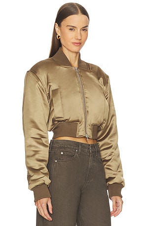 Camila Coelho Maiara Bomber Jacket in Brown