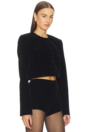 Camila Coelho Roxana Velvet Jacket in Black