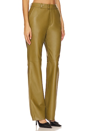 Camila Coelho Rhodes Leather Pants in Olive