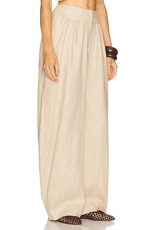 Camila Coelho Harlow Linen Pant in Brown