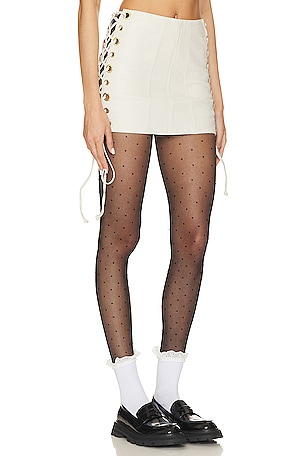 Camila Coelho Juliana Leather Mini Skirt in Ivory