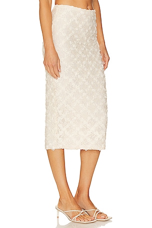 Camila Coelho Veranda Midi Skirt in Ivory