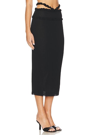 Camila Coelho Amorazo Midi Skirt in Black