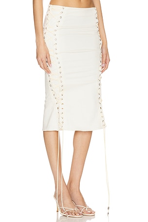Camila Coelho Yasmina Midi Skirt in Cream