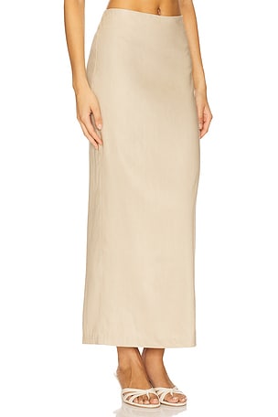 Camila Coelho Delanie Midi Skirt in Beige