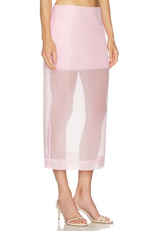 Camila Coelho Romy Midi Skirt in Pink. Size XXS. Also