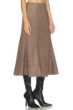 Camila Coelho Sidonia Midi Skirt in Taupe