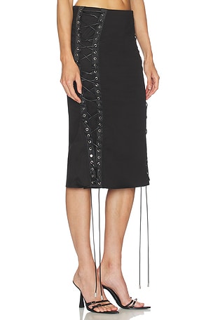Camila Coelho Yasmina Midi Skirt in Black