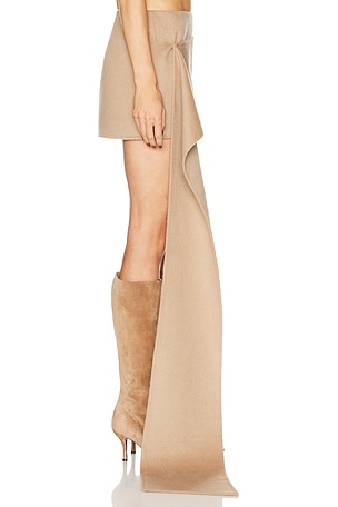 Camila Coelho Evita Mini Skirt in Taupe. Size XXS. Also