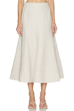 Malena Linen Midi Skirt Camila Coelho