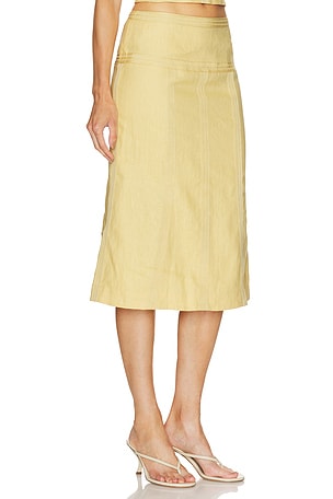 Camila coelho cassia midi skirt en color Amarillo size XS (also en XXS, S, M, L, XL).